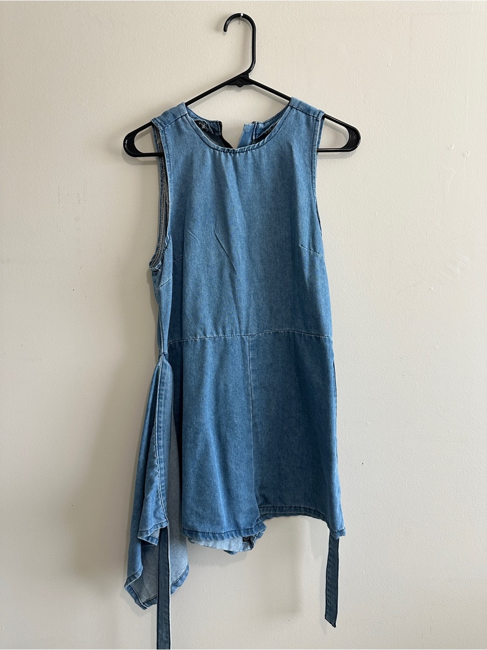 Forever 21 Light Blue Denim Romper with Tie Skirt